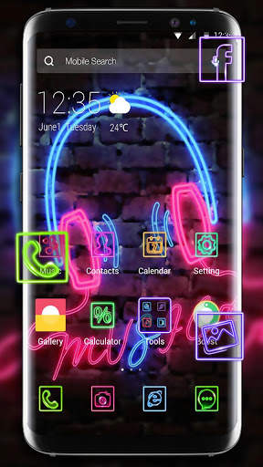 Neon Music APUS Launcher Theme screenshot 1