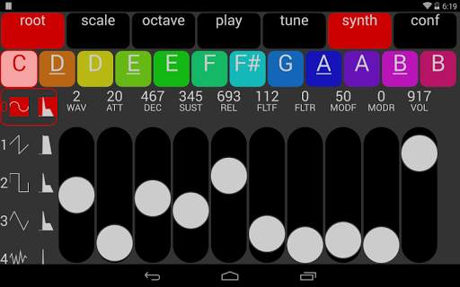 MISUCO2 microtonal sound controller   mobile synth screenshot 11