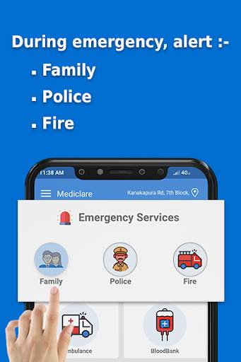 Mediclare Public : SOS app | Emergency service app screenshot 1