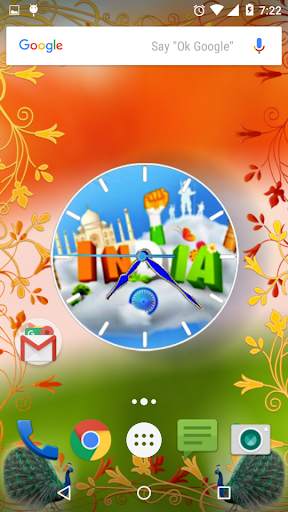 India Flag  Clock Wallpaper screenshot 3