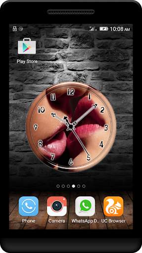 Hot Kiss  Clock Live Wallpaper screenshot 3