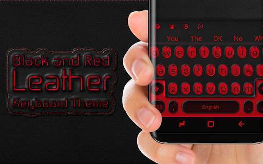 Red and Black Leather Keyboard Theme स्क्रीनशॉट 5