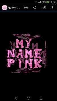 3D My Name Pink Live Wallpaper screenshot 1