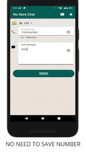 No Save Chat- send message without saving number😎 screenshot 2