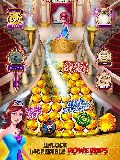 Princess Gold Coin Dozer Party 2 تصوير الشاشة