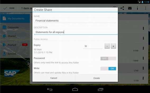 SAP Mobile Documents screenshot 9