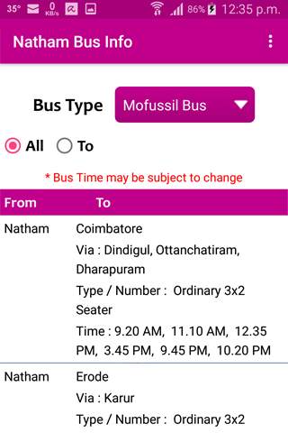 Natham Bus Info screenshot 4