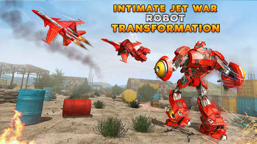 Flying Jet Robot Transform Airplane Robot Games screenshot 1