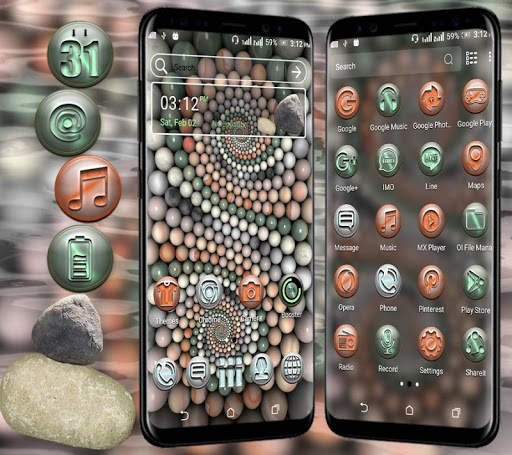3D Spiral Stones LauncherTheme screenshot 2