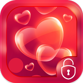 Red hearts Bubble Locker Theme icon