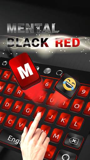 Metal Black Red Keyboard Theme screenshot 1