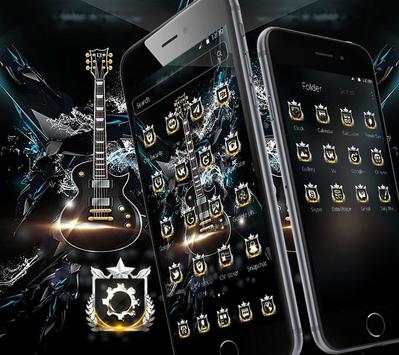 Dark Black Guitar Launcher Theme 🎸 screenshot 1