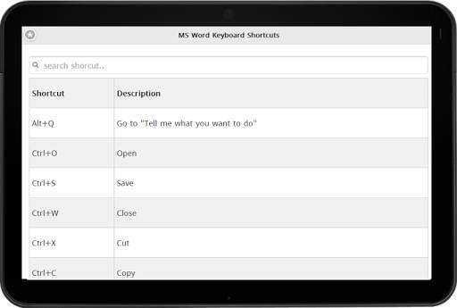 Shortcuts for MS Word screenshot 3