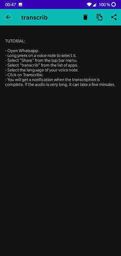 transcrib - WhatsApp voice notes into text screenshot 2