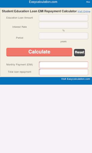 Education Loan EMI Calculator скриншот 1