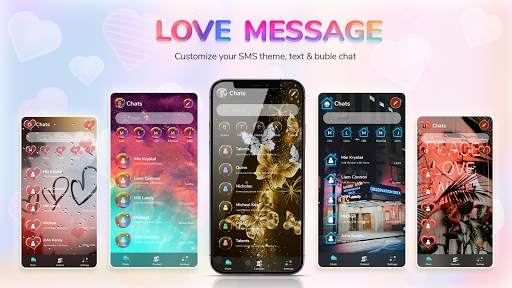 Red Love Theme Message - New Messenger screenshot 1