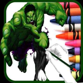 Bulk Superhero Incredible Coloring page Games screenshot 5