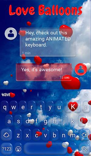 Love Balloons Animated Keyboard   Live Wallpaper screenshot 3
