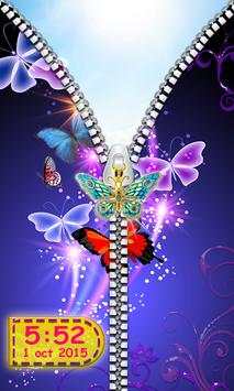 Butterfly Zipper Lock Screen screenshot 2