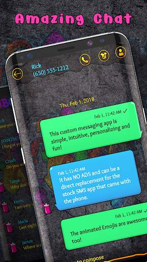 Graffiti colourful SMS theme screenshot 2