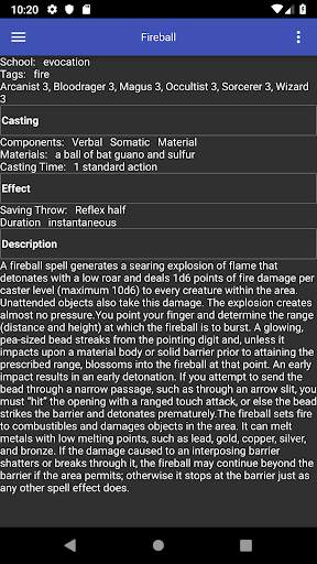 Traveling Spellbook for Pathfinder screenshot 2