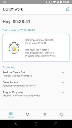 Light of Work - Control Horario, Registro Laboral screenshot 1