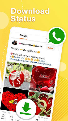 Helo Lite - Download Share WhatsApp Status Videos screenshot 2