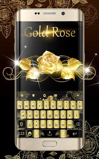 Gold Rose Keyboard Theme 2 تصوير الشاشة