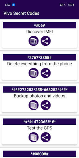 Secret Codes for Vivo Mobiles screenshot 3
