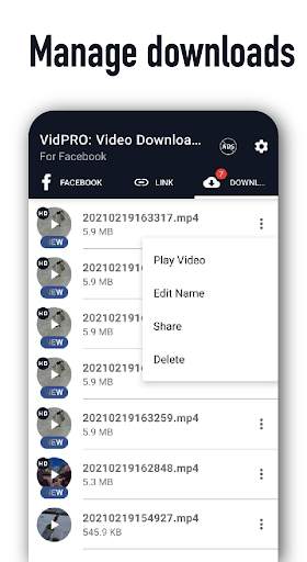 VidPRO: descargador de vídeos para Facebook screenshot 3