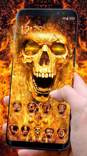 Scary Fire Skull Launcher Theme Live HD Wallpapers screenshot 3