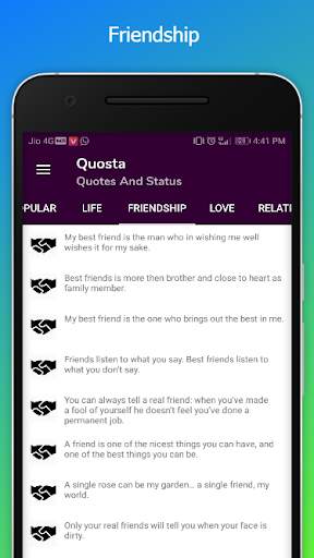 Quosta : Best Quotes and Status from over Internet screenshot 3