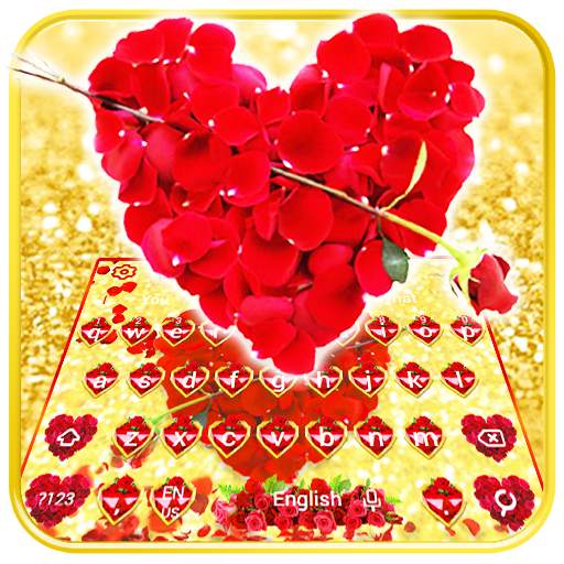 Rose Glitter Keyboard Theme 10001004