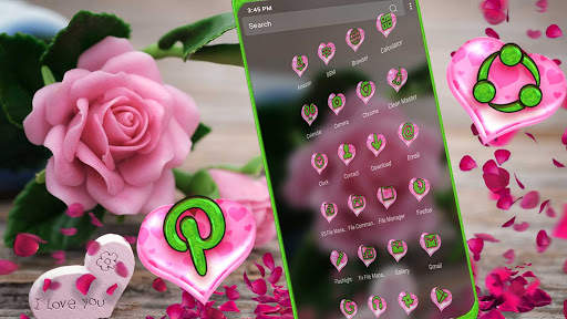 Pink Rose Love Launcher Theme screenshot 3