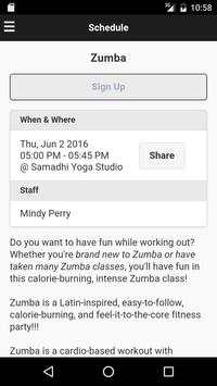 Samadhi Yoga Studio Mobile screenshot 2