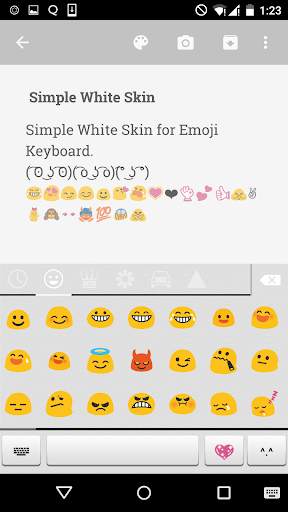 Simple White Emoji Keyboard screenshot 2