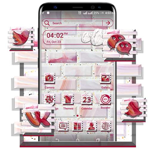 Pink Bricks Wall Launcher Theme 1.0.0