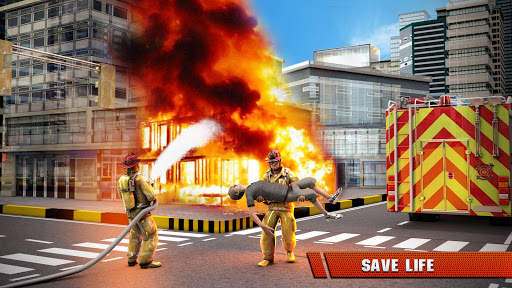 Fire Truck Driving Rescue Sim screenshot 4