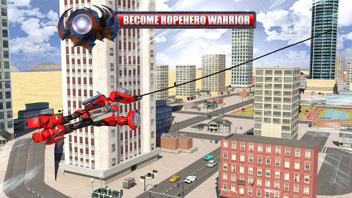 Flying Robot Car Simulator: Real Rope hero game screenshot 4
