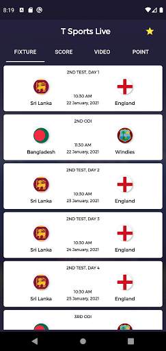 Live T Sports - Cricket TV screenshot 2