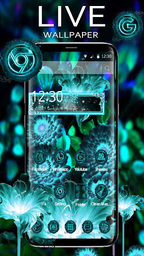 neon flowers theme screenshot 2