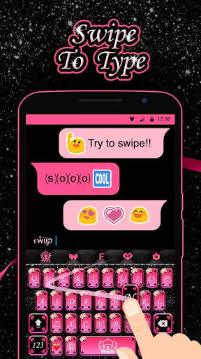 Pink Black Keyboard Theme स्क्रीनशॉट 4