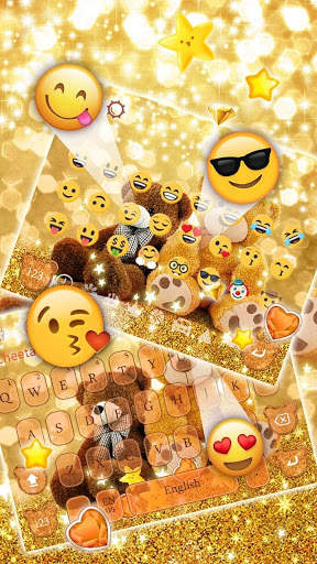 Glitter Lovely Bear Keyboard Theme screenshot 3