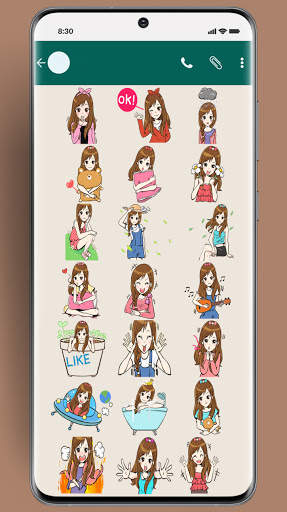 Cute and Funny Stickers Girl - WaStickerApps screenshot 6
