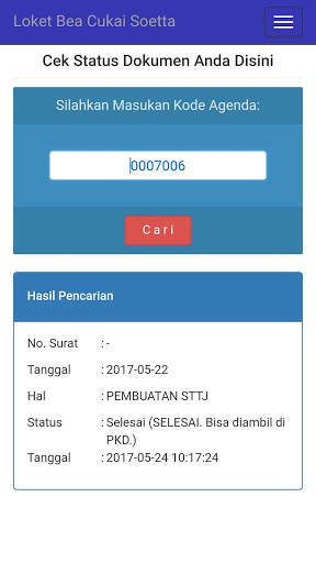 Status Dok Bea Cukai Soekarno Hatta screenshot 2