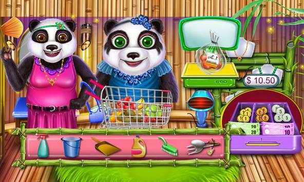Supermarket Panda Family Shopping Game screenshot 1