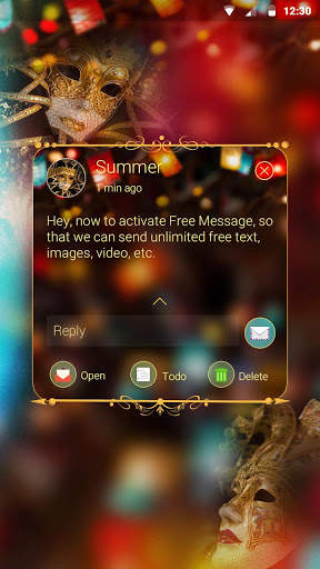 GO SMS PRO MASQUERADE THEME screenshot 4