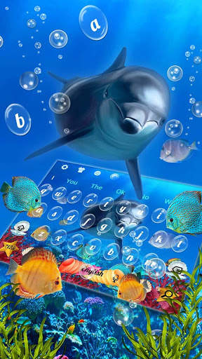 Lovely Aquatic Dolphin Keyboard Theme screenshot 1