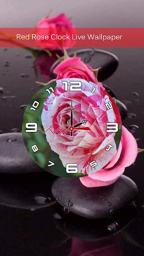 Red Rose Clock Live Wallpaper screenshot 3