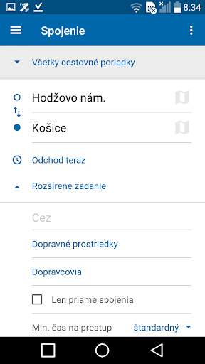 Cestovné poriadky CP screenshot 2